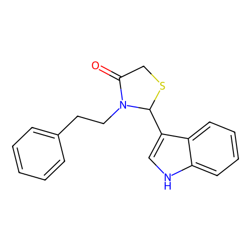 2-(1H-Indol-3-yl)-3-(2-phenylethyl)-1,3-thiazolidin-4-one structure