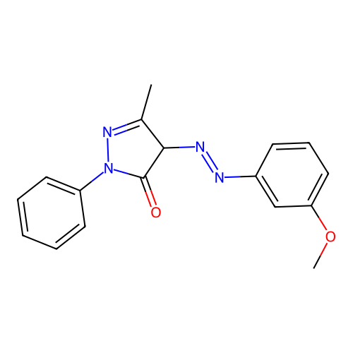 2,4-Dihydro-4-((3-methoxyphenyl)azo)-5-methyl-2-phenyl-3H-pyrazol-3-one structure