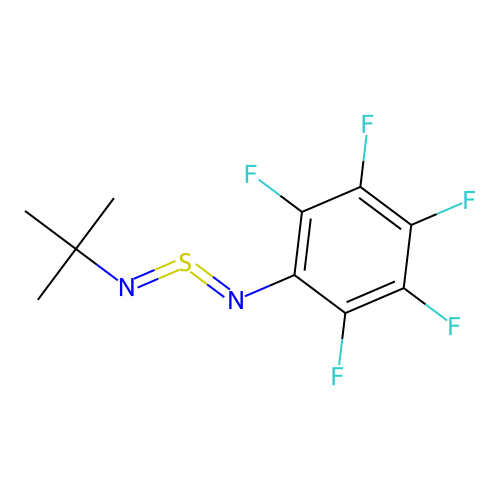 Tert-butylimino-(2,3,4,5,6-pentafluorophenyl)imino-lambda4-sulfane structure