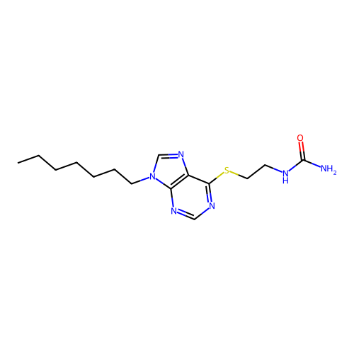 1-{2-[(9-Heptyl-9h-purin-6-yl)sulfanyl]ethyl}urea structure