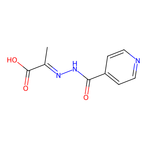 (2E)-2-(pyridine-4-carbonylhydrazinylidene)propanoic acid structure
