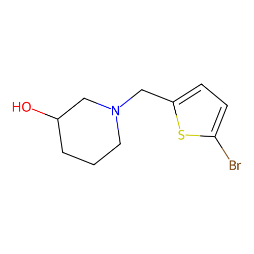 1-[(5-Bromothiophen-2-yl)methyl]piperidin-3-ol structure