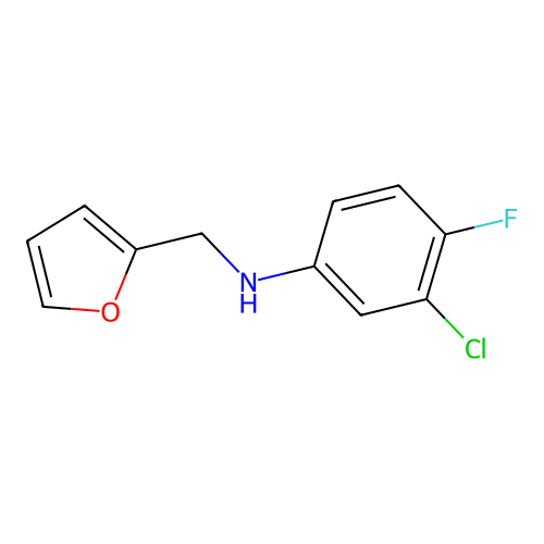 3-chloro-4-fluoro-N-(furan-2-ylmethyl)aniline structure