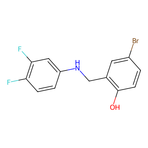 4-Bromo-2-[(3,4-difluoroanilino)methyl]benzenol structure