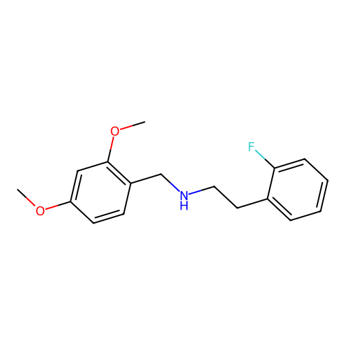 N-[(2,4-dimethoxyphenyl)methyl]-2-(2-fluorophenyl)ethanamine structure