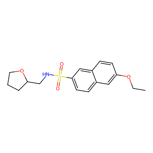 6-ethoxy-N-(oxolan-2-ylmethyl)naphthalene-2-sulfonamide structure