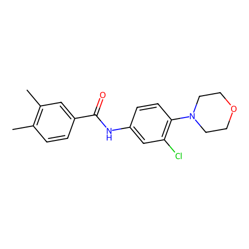 N-(3-chloro-4-morpholin-4-ylphenyl)-3,4-dimethylbenzamide structure