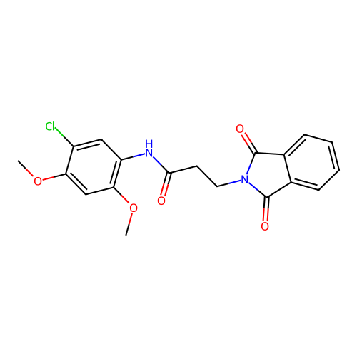 N-(5-chloro-2,4-dimethoxyphenyl)-3-(1,3-dioxoisoindol-2-yl)propanamide structure