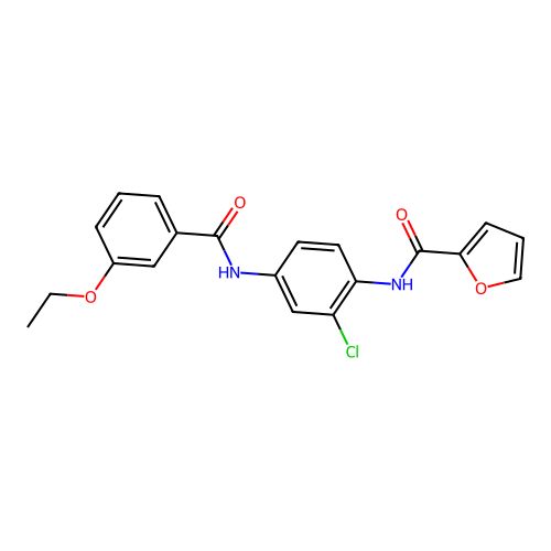 N-[2-chloro-4-[(3-ethoxybenzoyl)amino]phenyl]furan-2-carboxamide structure