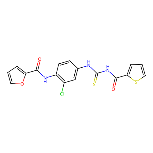 N-[2-chloro-4-(thiophene-2-carbonylcarbamothioylamino)phenyl]furan-2-carboxamide structure