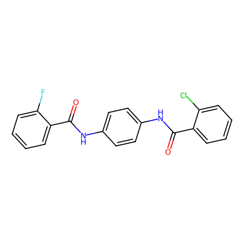 N-[4-[(2-chlorobenzoyl)amino]phenyl]-2-fluorobenzamide structure