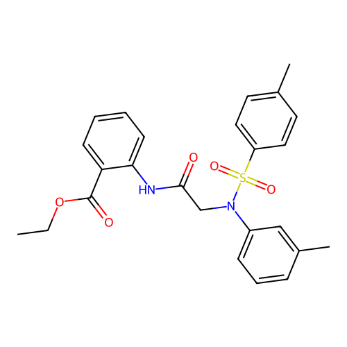 ethyl 2-({N-(3-methylphenyl)-N-[(4-methylphenyl)sulfonyl]glycyl}amino)benzoate structure