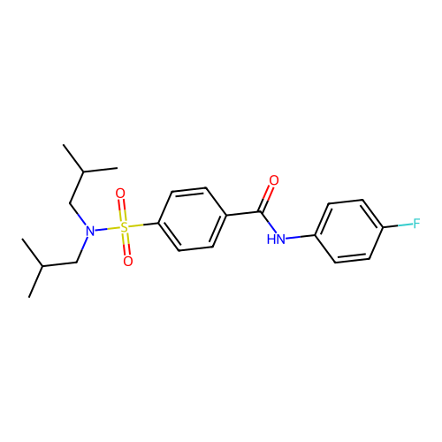 4-[bis(2-methylpropyl)sulfamoyl]-N-(4-fluorophenyl)benzamide structure