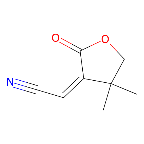 Acetonitrile,(dihydro-4,4-dimethyl-2-oxo-3(2h)-furanylidene)-, (e)-(9ci) structure