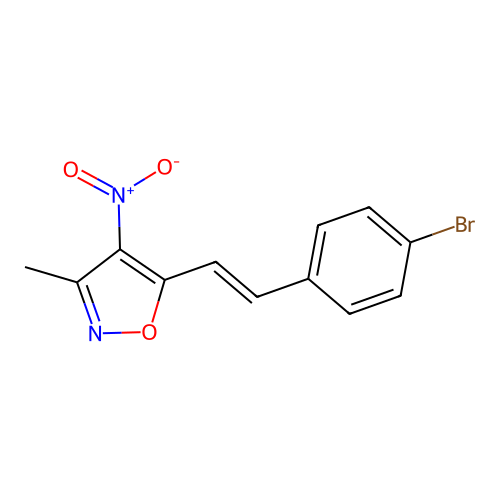 3-Methyl-4-nitro-5-(4-bromostyryl)isoxazole structure