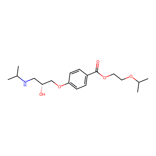2-propan-2-yloxyethyl 4-[(2R)-2-hydroxy-3-(propan-2-ylamino)propoxy]benzoate structure
