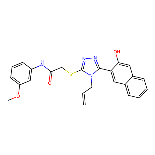 2-{[4-allyl-5-(3-hydroxy-2-naphthyl)-4H-1,2,4-triazol-3-yl]thio}-N-(3-methoxyphenyl)acetamide structure