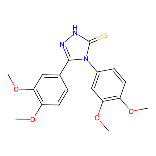 4,5-Bis(3,4-dimethoxyphenyl)-1,2,4-triazole-3-thiol structure