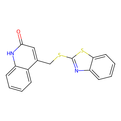 4-(1,3-benzothiazol-2-ylsulfanylmethyl)-1H-quinolin-2-one structure