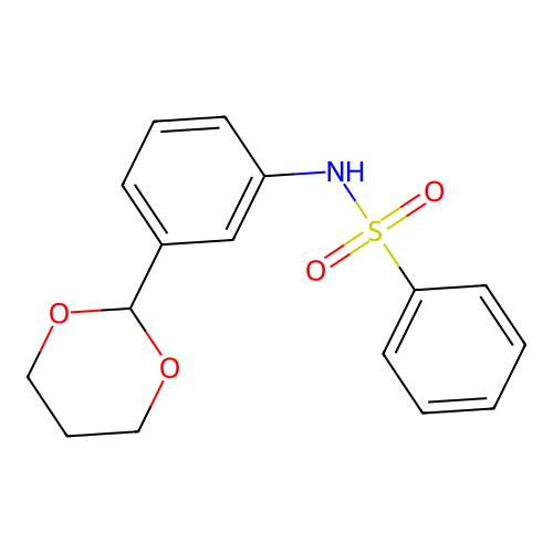 N-[3-(1,3-dioxan-2-yl)phenyl]benzenesulfonamide structure