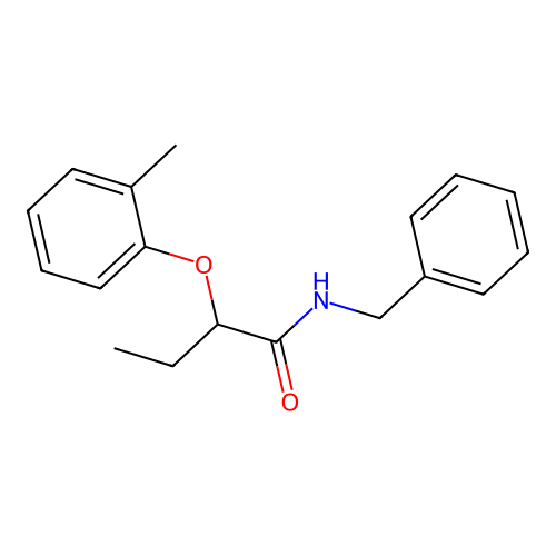 N-benzyl-2-(2-methylphenoxy)butanamide structure