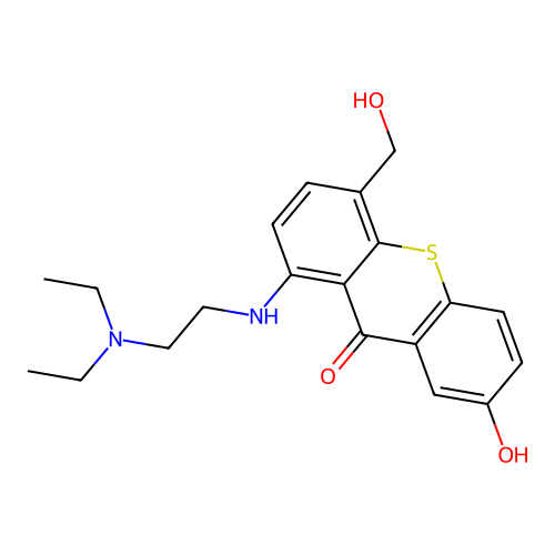 1-(2-Diethylaminoethylamino)-7-hydroxy-4-(hydroxymethyl)thioxanthen-9-one structure