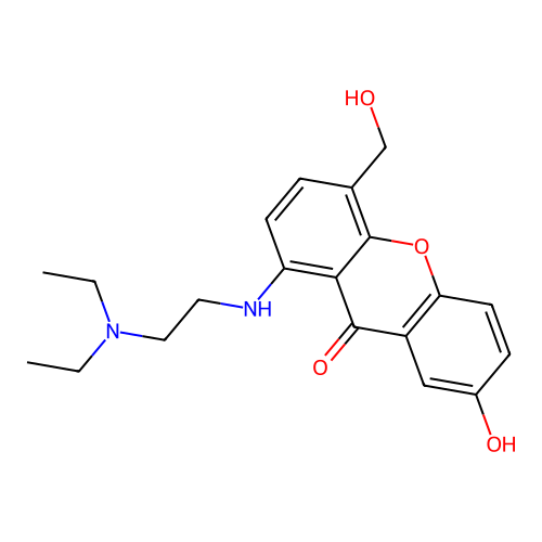 1-((2-(Diethylamino)ethyl)amino)-7-hydroxy-4-(hydroxymethyl)-9H-xanthen-9-one structure