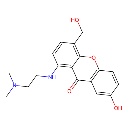 1-((2-(Dimethylamino)ethyl)amino)-7-hydroxy-4-(hydroxymethyl)-9H-xanthen-9-one structure