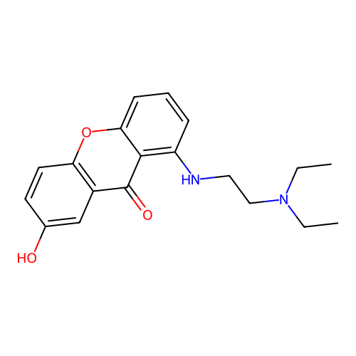 1-((2-(Diethylamino)ethyl)amino)-7-hydroxy-9H-xanthen-9-one structure