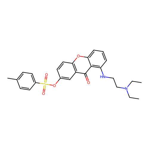 9H-Xanthen-9-one, 1-((2-(diethylamino)ethyl)amino)-7-(((4-methylphenyl)sulfonyl)oxy)- structure