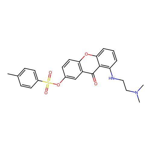 8-((2-(Dimethylamino)ethyl)amino)-9-oxo-9H-xanthen-2-yl 4-methylbenzenesulfonate structure