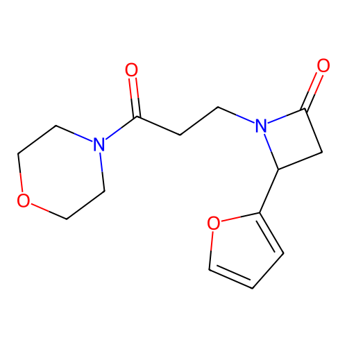 4-(Furan-2-yl)-1-(3-morpholin-4-yl-3-oxopropyl)azetidin-2-one structure