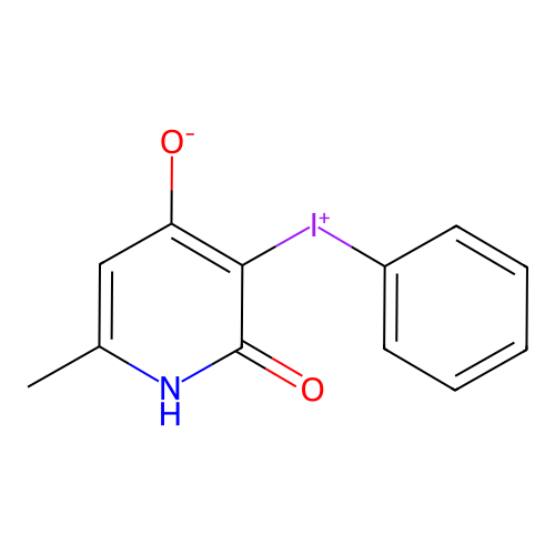 6-methyl-2-oxo-3-phenyliodonio-1H-pyridin-4-olate structure