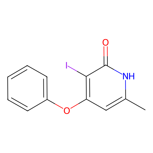 3-iodo-6-methyl-4-phenoxy-1H-pyridin-2-one structure