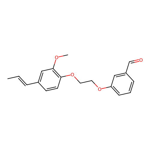 3-[2-[2-methoxy-4-[(E)-prop-1-enyl]phenoxy]ethoxy]benzaldehyde structure