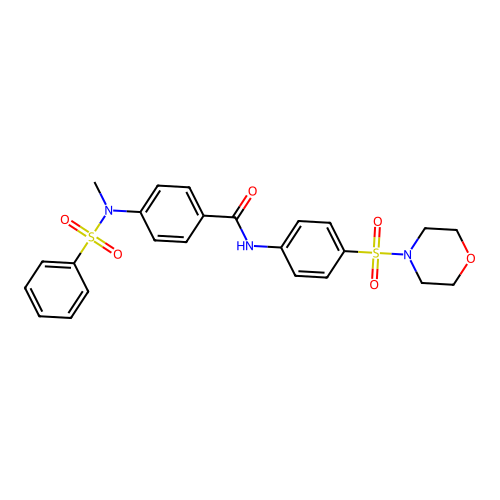 4-[benzenesulfonyl(methyl)amino]-N-(4-morpholin-4-ylsulfonylphenyl)benzamide structure