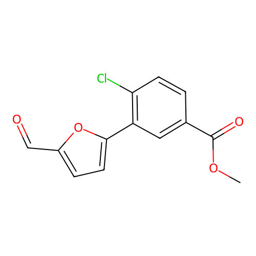 Methyl 4-chloro-3-(5-formyl-2-furyl)benzoate structure