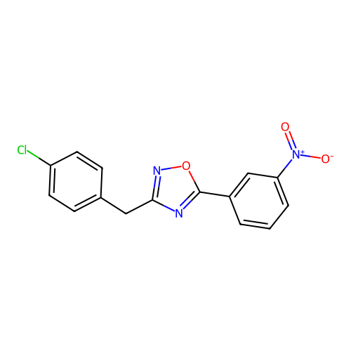 3-[(4-Chlorophenyl)methyl]-5-(3-nitrophenyl)-1,2,4-oxadiazole structure