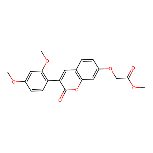 methyl 2-{[3-(2,4-dimethoxyphenyl)-2-oxo-2H-chromen-7-yl]oxy}acetate structure