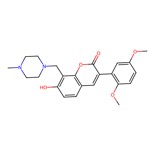 3-(2,5-dimethoxyphenyl)-7-hydroxy-8-((4-methylpiperazin-1-yl)methyl)-2H-chromen-2-one structure