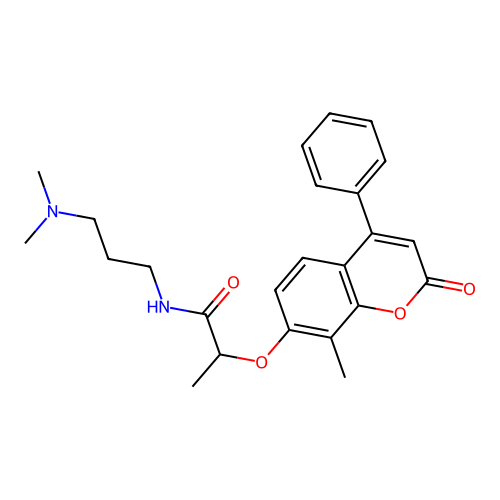 N-(3-(dimethylamino)propyl)-2-((8-methyl-2-oxo-4-phenyl-2H-chromen-7-yl)oxy)propanamide structure