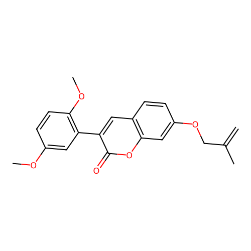 3-(2,5-dimethoxyphenyl)-7-((2-methylallyl)oxy)-2H-chromen-2-one structure