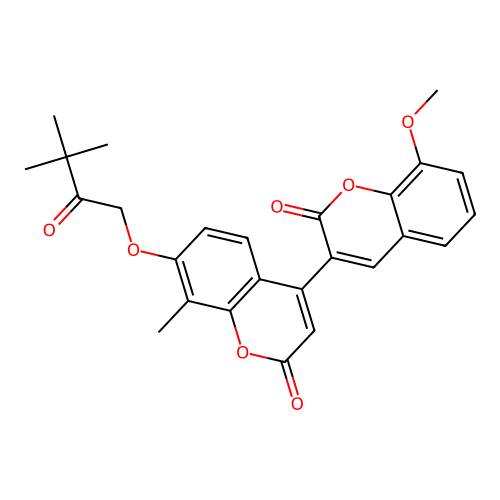 7'-(3,3-dimethyl-2-oxobutoxy)-8-methoxy-8'-methyl-2H,2'H-[3,4'-bichromene]-2,2'-dione structure