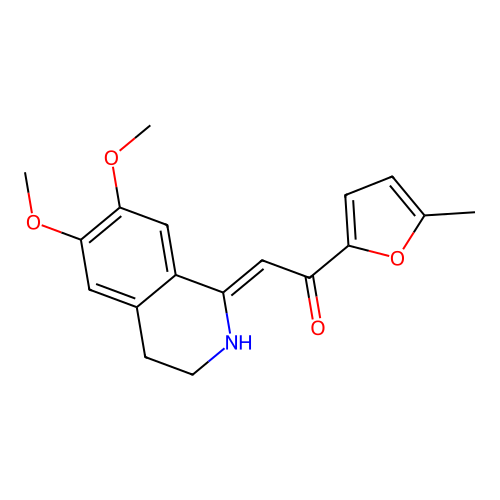 (Z)-2-(6,7-dimethoxy-3,4-dihydroisoquinolin-1(2H)-ylidene)-1-(5-methylfuran-2-yl)ethanone structure