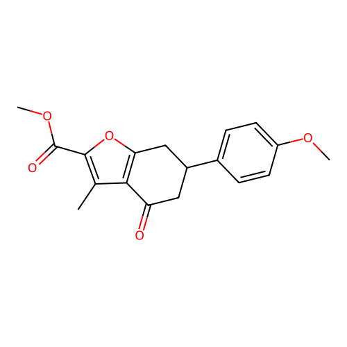 methyl 6-(4-methoxyphenyl)-3-methyl-4-oxo-4,5,6,7-tetrahydro-1-benzofuran-2-carboxylate structure