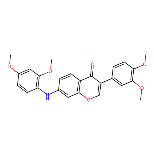 3-(3,4-Dimethoxyphenyl)-7-[(2,4-dimethoxyphenyl)amino]chromen-4-one structure