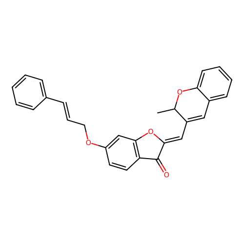 (Z)-6-(cinnamyloxy)-2-((2-methyl-2H-chromen-3-yl)methylene)benzofuran-3(2H)-one structure