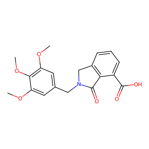 3-oxo-2-(3,4,5-trimethoxybenzyl)-2,3-dihydro-1H-isoindole-4-carboxylic acid structure