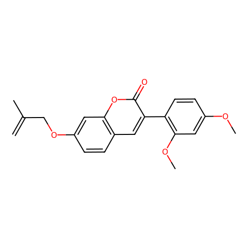 3-(2,4-dimethoxyphenyl)-7-((2-methylallyl)oxy)-2H-chromen-2-one structure