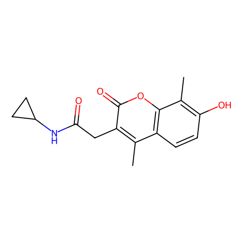 N-cyclopropyl-2-(7-hydroxy-4,8-dimethyl-2-oxo-2H-chromen-3-yl)acetamide structure